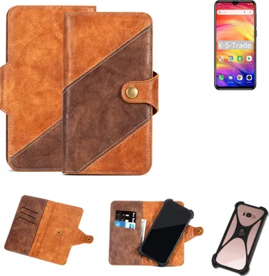 Produktbild von K-S-Trade Handyhülle Schutzhülle Bookstyle Case Wallet-Case kompatibel mit Ulefone Note 7 Cover Klapphülle Kantenschutz Smartphone dunkelbraun