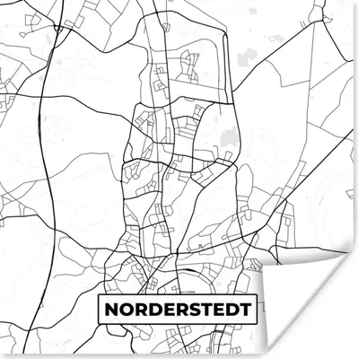 Produktbild von MuchoWow® Poster Karte - Norderstedt - Karte - Stadtplan 100x100 cm - Babyzimmer