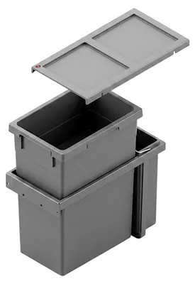 Image de Poubelle intégrée Hailo Inset Tandem, capacité 38+7 litres, gris anthracite, référence 3669101