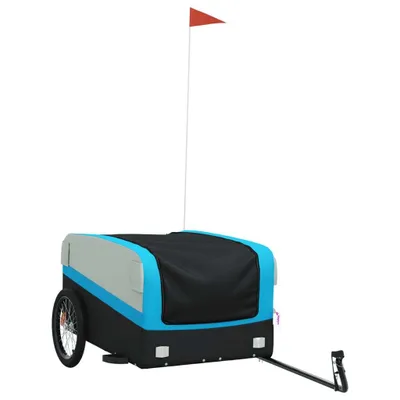 Produktbild von vidaXL Fahrradanhänger Schwarz und Blau 45 kg Eisen
