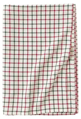 Image de Nappe Westwing Ulla, en coton, à carreaux rouge et vert, 140 x 250 cm