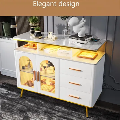 Productafbeelding van Dressoir - Sideboard - Opbergkast - Buffetkast - Ladekast - Modern Wit - 100 cm Breed