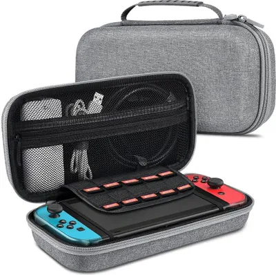 Produktbild von Switch-Hülle kompatibel mit Nintendo Switch Hartschalen-Switch-Reisehülle mit 10 Fächern