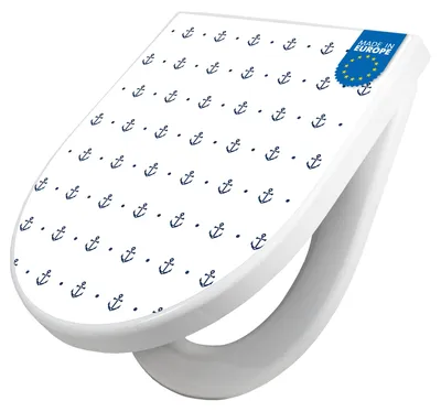 Produktbild von WC Sitz mit Absenkautomatik D Form Motiv Kleine Anker [TDW3 12560]