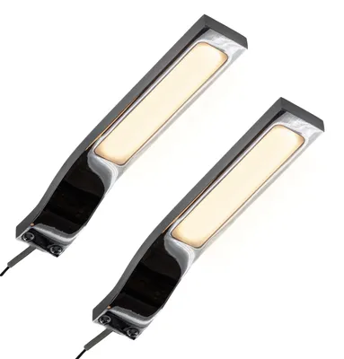 Produktbild von kalb | LED Aufbauleuchte 3W 3000K/ 4000K Schrankleuchte Set inkl. Netzteil 2er Set warmweiß verchromt