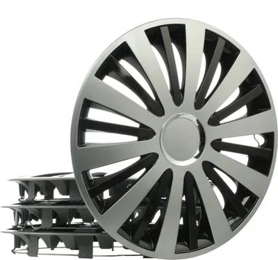 Produktbild von 15" Zoll Radkappen Grau Schwarz Radzierblenden Radblenden FALCON SR CZ 15 LEOPLAST