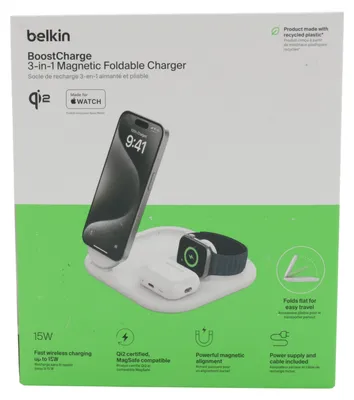 Produktbild von Belkin BoostCharge, Drinnen, USB, Kabelloses Aufladen, 1,5 m, Weiß