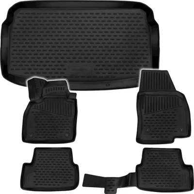 Produktbild von Gummi Kofferraumwanne + Fußmatten Set für VW Polo 6 2G / AW, Bj. 9/2017-