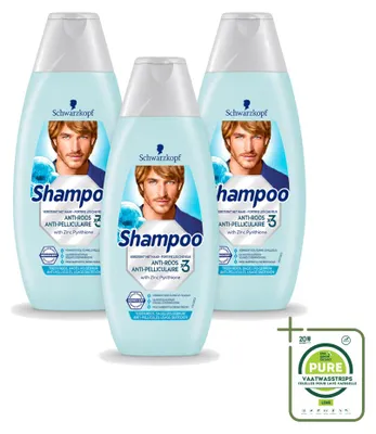 Zdjęcie produktu dla 3 sztuki szamponu Schwarzkopf Anti-Schuppen z aloesem - 400 ml - opakowanie zbiorcze