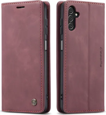 Obrázek produktu pro Galaxy A13 5G Pouzdro, RetroPolyuretanKožené Pouzdro s Funkcí Stojánku pro Samsung Galaxy A13 5G červené