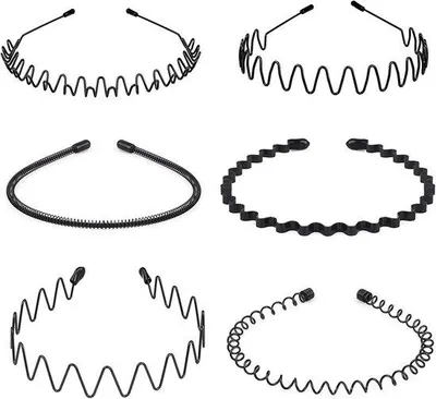 Produktbild von Haarbanden Set aus Metall mit Antirutsch-Effekt - Für Sport, Yoga und Alltag, 6 Stück