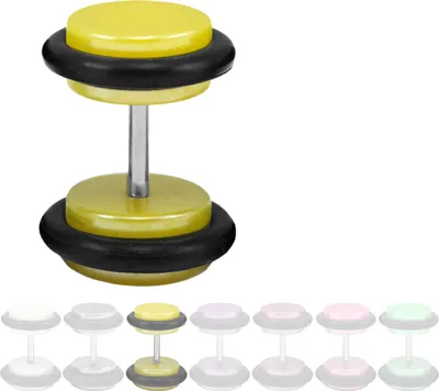 Produktbild von Fake Plug Ohrstecker Shiny Pastel Größe - 6 mm Farbe - Gelb