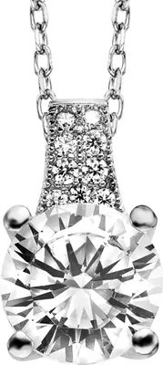 Produktbild von Julie Julsen Anhänger mit Kette 925/- Sterling Silber 38+2,5+2,5cm weiß Zirkonia weiß 148250072