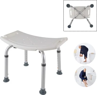 Image de NAIZY Aluminium Hauteur réglable Tabouret de bain Chaise de douche Aide à la douche Siège de bain Tabouret de douche pour les soins professionnels