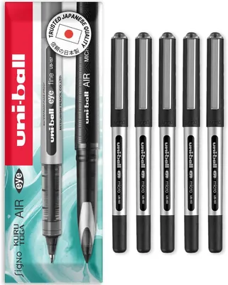 Obrázek produktu pro uni-ball Eye Micro, rollerballové pero - Sada 5 kusů - Balení v blistru, barva: černá