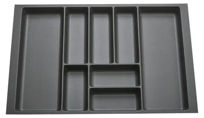 Produktbild von SOTECH ORGA-BOX-9 Besteckeinsatz 80er Schrank anthrazit – Besteckkasten 729 x 473 mm, Canvas-Struktur