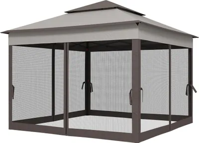 Produktbild von Faltpavillon mit Seitenwänden Grau 3,25 x 3,25 x 2,7 m