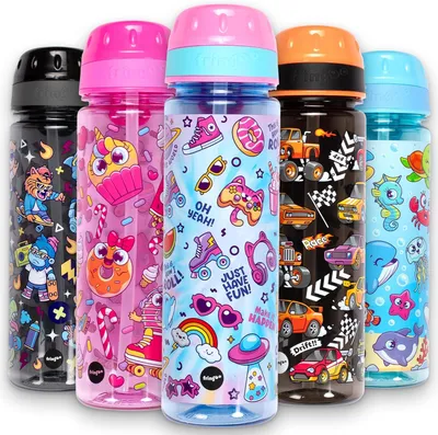 Produktbild von Kindervoordele Trinkflasche 650 ml, 100% Auslaufsicher, BPA-frei, Nachhaltig, für Schule