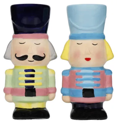 Salz- und Pfefferstreuer-Set, Keramik, Nussknacker-Design, 2 Stück