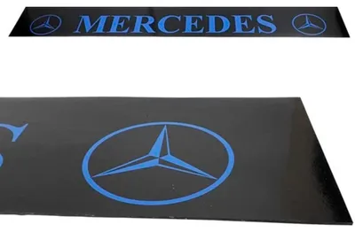 Produktbild von Schmutzfänger Sattelauflieger Mercedes blau auf schwarz | 40x240cm