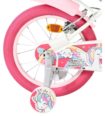 Obrázek produktu pro Volare Unicorn, dětské kolo - dívčí - 16 palců - bílé - s dvěma brzdami