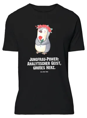 Produktbild von Mr. & Mrs. Panda Größe L T-Shirt Jungfrau Astrologie - Schwarz - Geschenk, Shirt, Tshirt, Tierkreiszeichen, mit Spruch, Geburtstagsgeschenk, Geschenke für Frauen