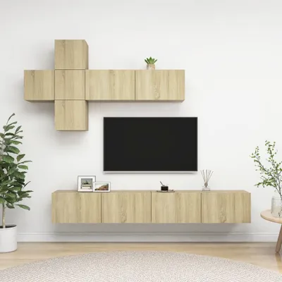 Produktbild von 7-tlg. TV-Schrank-Set Sonoma-Eiche Holzwerkstoff 3079024