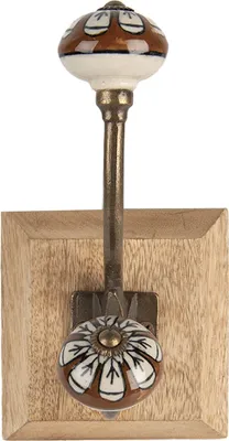 Obrázek produktu pro Nástěnný háček Clayre & Eef 10x11x18 cm hnědé dřevo