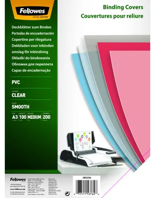 Obrázok produktu pre Fellowes 53764, A3, PVC, Priehľadná, 0,2 mm, 420 mm, 1 mm