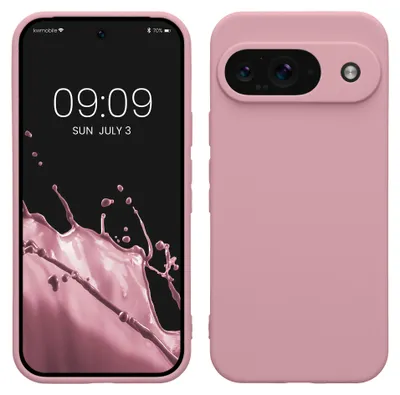 Produktbild von kwmobile Handyhülle für Google Pixel 9 Hülle - weiches Handy Silikon Case - Schutzhülle Cover - Altrosa