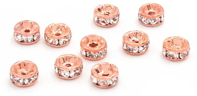 Produktbild von Vintageparts Strassrondelle Messing Roségoldfarben Strassteine 5mm, 10 Stück