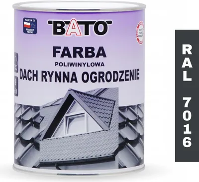 Zdjęcie produktu dla Farba Poliwin.dach Rynna Ogrodz. Antracyt Ral 7016 0,8L