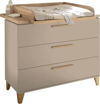 Image de Wickelkommode >HILDA< Wickelaufsatz, Kaschmir / Mauvella Oak Dekor - 120x108,7x77cm (BxHxT)