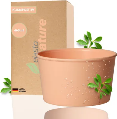 Produktbild von Mehrwegbecher 'ToGo' 460 ml - Wiederverwendbarer Kunststoffbecher aus nachhaltigen Materialien - Ideal für Kaffee, Früchte, Picknicks, Strand, Wasser usw. peach fuzz