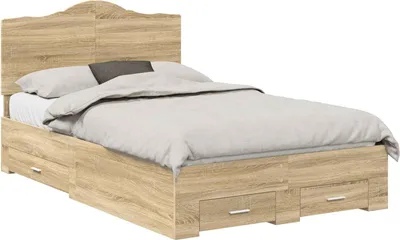 Obrázek produktu pro Rám postele s čelo Sonoma dub 120 x 200 cm kompozitní dřevo