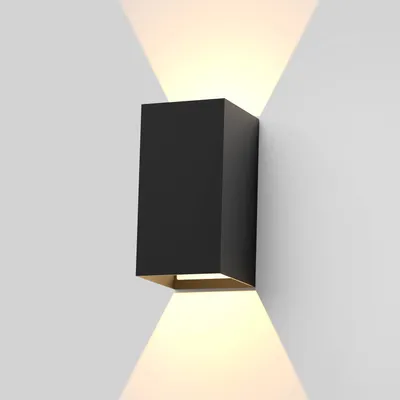 Produktbild von ZMH Led Wandleuchte Innen & Aussen Schwarz Wandlampe  02 Modern Up Down Warmweiß Flurlampe IP65 Wasserdicht Außenwandlampe 5W Einstellbarer Lichtstrahl für Flur Garten