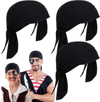 Produktbild von Sportbandana Set aus 3 Stücken, Schwarz, 38 cm
