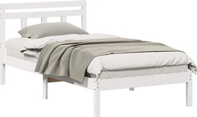 Image de Cadre de lit Blanc 100 x 200 cm Pin massif