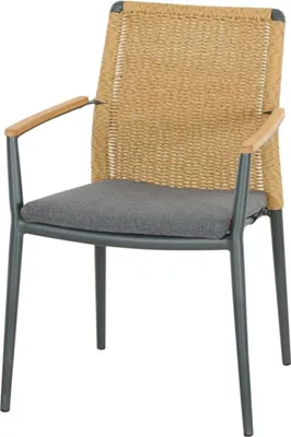 Produktbild von Siena Garden Cortina Stapelsessel - Aluminium/Teak& Rope, natur (T93224)