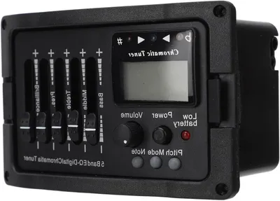 Productafbeelding van Gitaar Preamplifier - Gitaar Equalizer - Geluidsverbetering Gitaar - 5-Bands EQ met Tuner - 170 g - Zwart