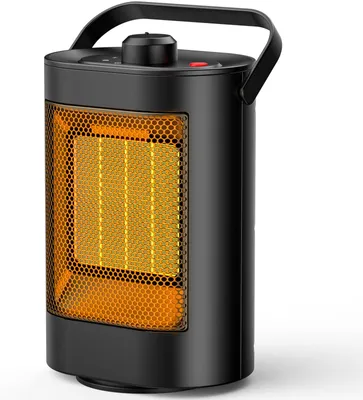 Obrázok produktu pre Ventilátorový ohrievač 1500 W – Elektrický keramický ohrievač – Čierna farba – Kompaktný a tichý