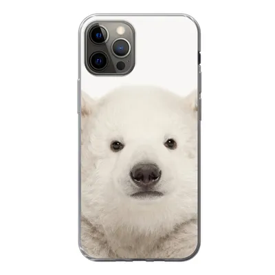 Produktbild von MuchoWow® Handyhülle Schutzhülle Hülle für iPhone 13 Pro Eisbär - Tiere - Weiß - Kinder - Jungen - Mädchen Silikon Softcase Handy Hülle - Handy-Tasche