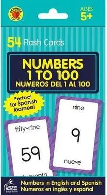 Immagine prodotto di Numbers 1 to 100 Flash Cards: Numeros del 1 Al 100