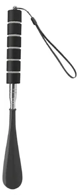 Productafbeelding van Telescopische schoenlepel, 30-70 cm, roestvrij staal, met antisliphandvat, zwart
