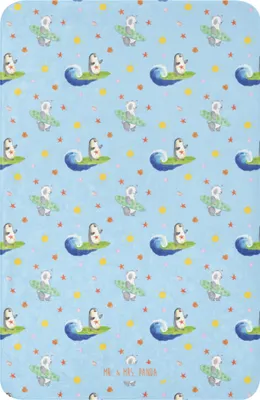 Produktbild von Mr. & Mrs. Panda Heimdecke Pinguin Surfer 100 x 150 cm - Blau - Geschenk, Portugal, Motiviert, Hawaii, Optimistisch, Decke, Wärmedecke, Kuscheldecke, Urlaub, Plaid