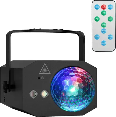 Produktbild von Auronic LED Discolampe - Party-Laser - Kinder - Partybeleuchtung - Disco Licht - Fernbedienung und Musikgesteuert - 3 Meter Kabel