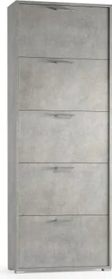 Produktbild von Dmora Schuhschrank Surfinia 67x28x183 cm Grau 30 Paar, 10 Fächer