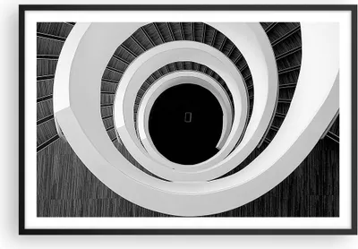 Produktbild von Gerahmtes Poster - Schwarzer Rahmen - Stück Modern Treppe - 91,5x61 cm - Wand Bild - Wanddeko - Wandbilder - Kunstposter - Wandposter - Bilderrahmen - Bilder - Kunstdruck - Wandbild - P2BAA91x61-4132