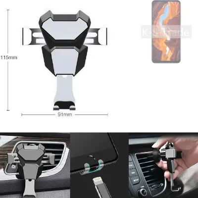 Produktbild von K-S-Trade Lüftungshalterung kompatibel mit Wiko 10 kompakte Handy-Halterung Lüftungsschlitz Lüftungsgitter Autohalterung KFZ Auto-Halterung