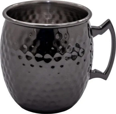 Produktbild von AcMax Moscow Mule Becher Kupferbecher gehämmert Cocktail Tasse mit Hammerschlag Gunmetal black